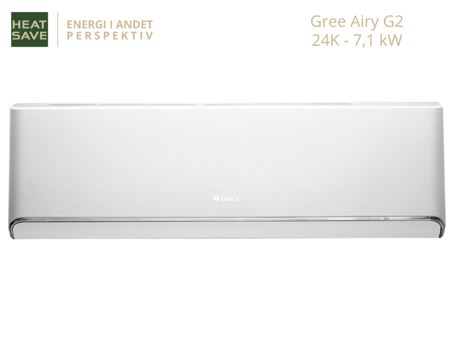 Gree Airy G2 24K 7,1 kW – Luft/luft varmepumpe indedel